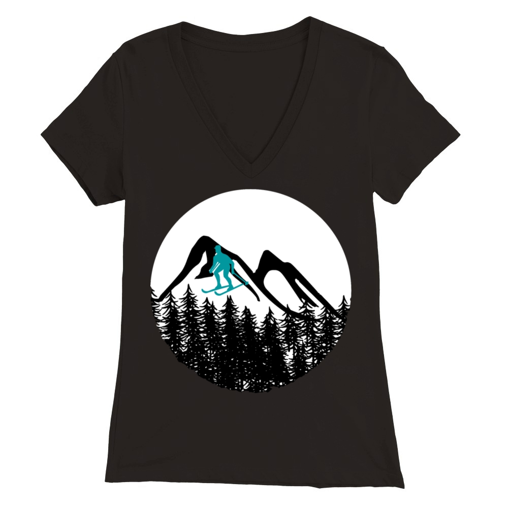 Vintage Retro Winter Park Colorado Snowboard Premium Womens V-Neck T-shirt