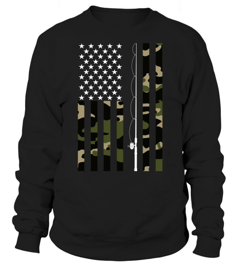 Camo US Flag Fisherman Vintage Fishing Patriotic Angler Sweatshirt Unisex