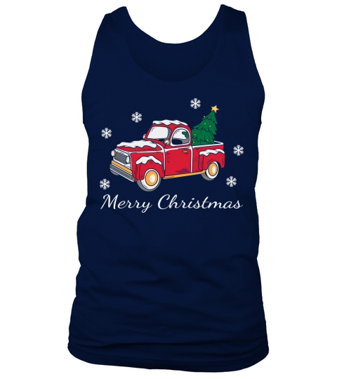 Merry Christmas tree with red Tank Top Unisex