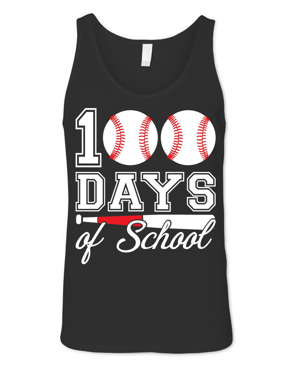 100 days of school for 100th day baseball student or teacher Unisex Jersey Tank
