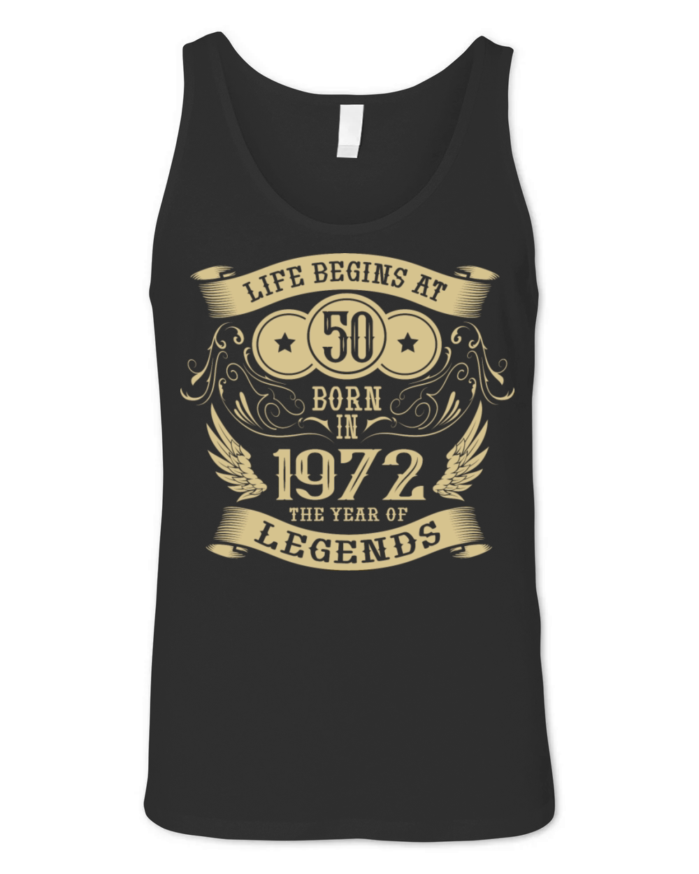 50th Birthday Gifts Vintage 1972 Birthday Unisex Jersey Tank