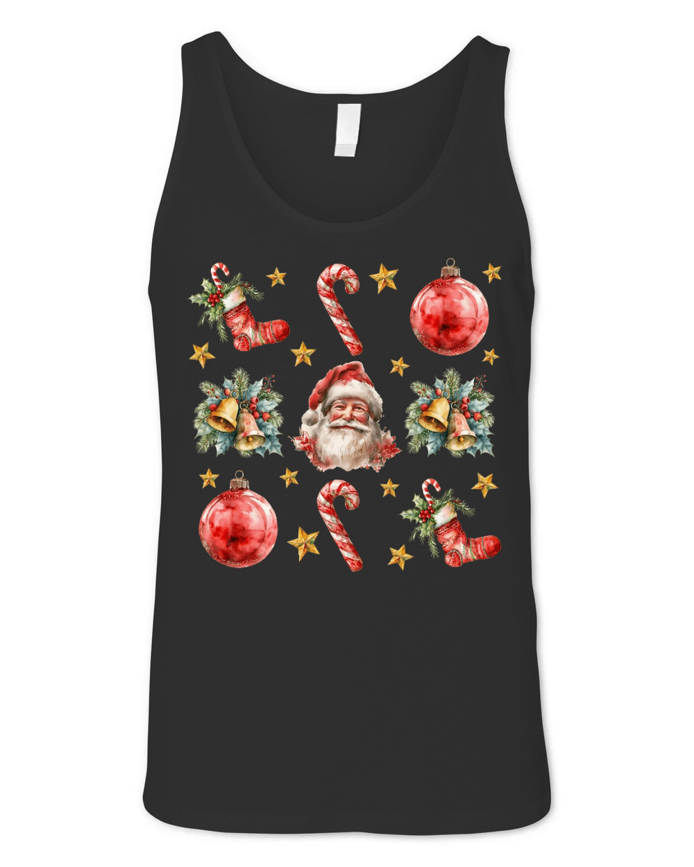 Christmas Candy Cane Santa 02 Unisex Jersey Tank