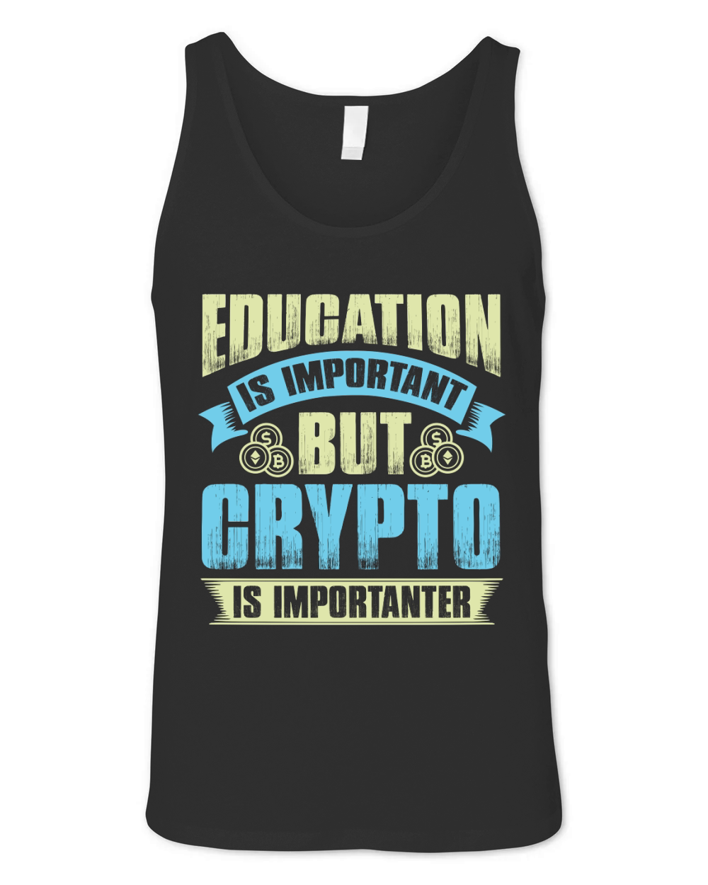Education is important but crypto is importanter Unisex Jersey Tank