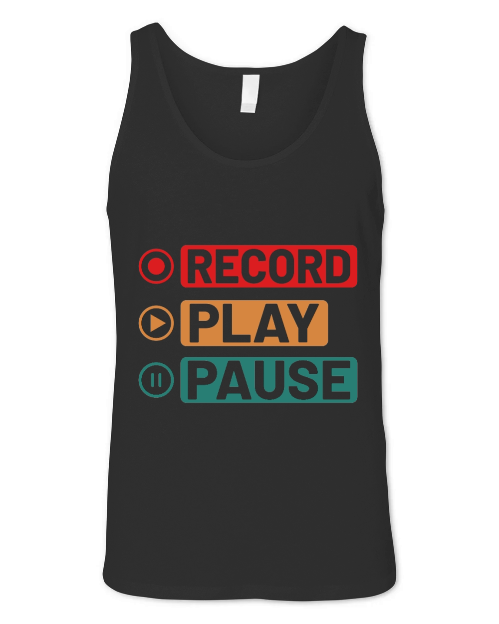 Music Record Play Pause Unisex Jersey Tank