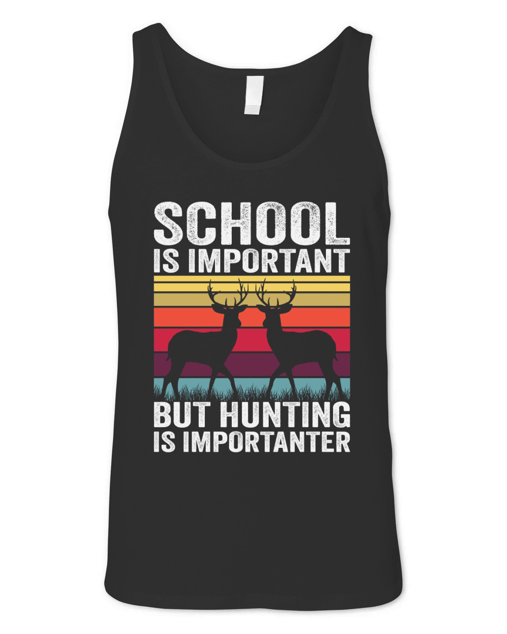 School Is Important But Hunting Is Importante Unisex Jersey Tank
