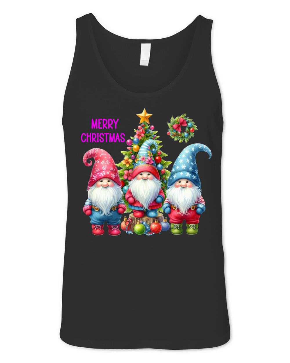 Three Gnomes Merry Christmas Unisex Jersey Tank