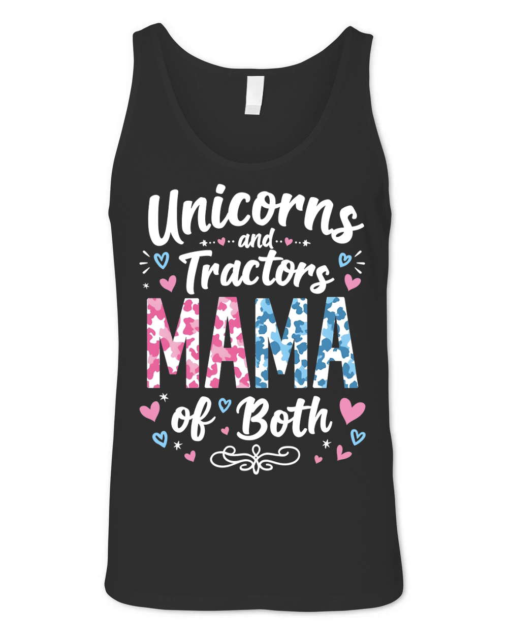 Unicorns and tractors mama of both Unisex Jersey Tank