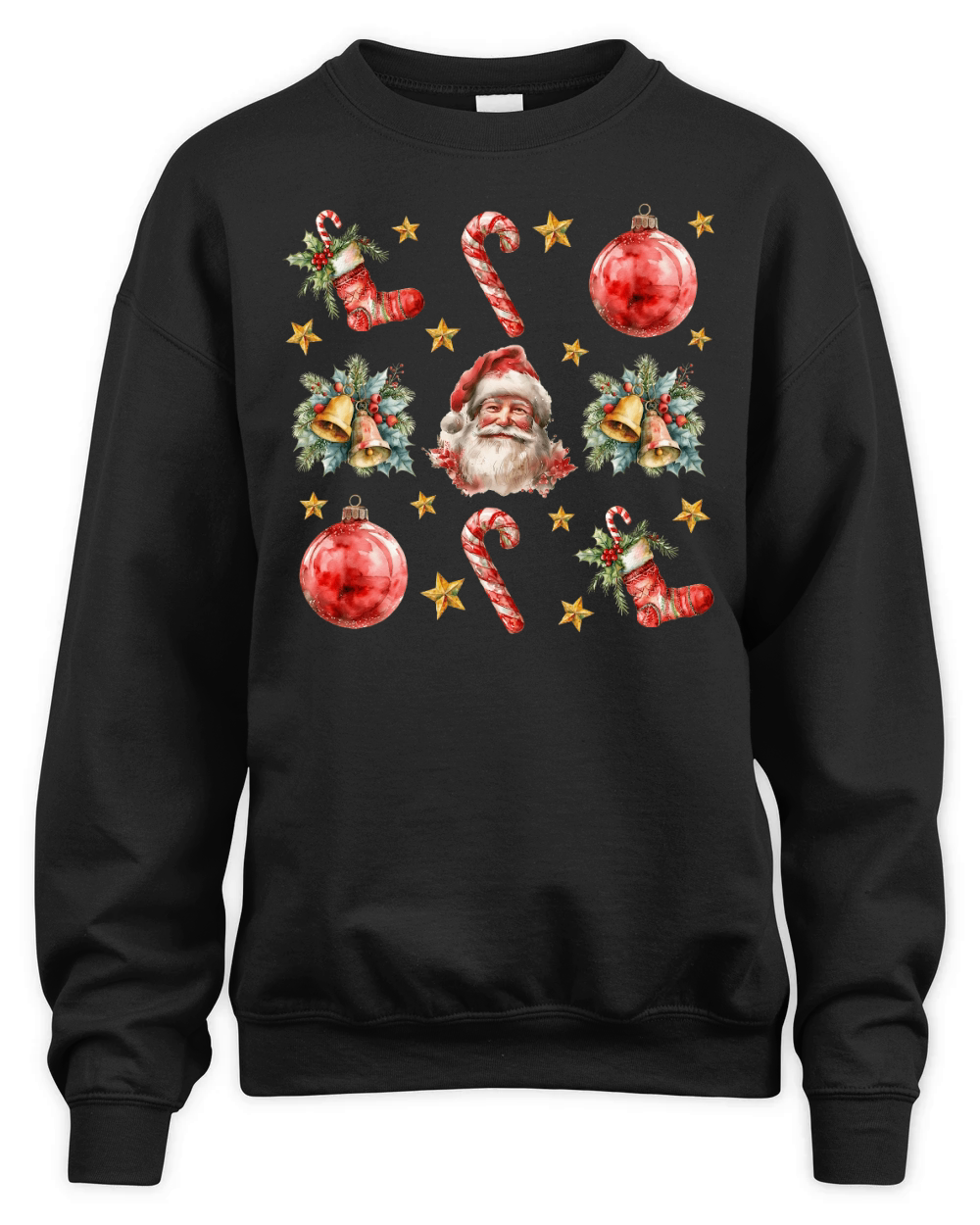 Christmas Candy Cane Santa 02 Unisex Premium Crewneck Sweatshirt