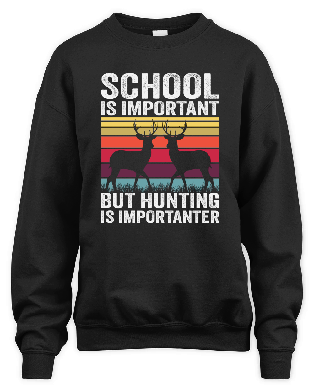 School Is Important But Hunting Is Importante Unisex Premium Crewneck Sweatshirt