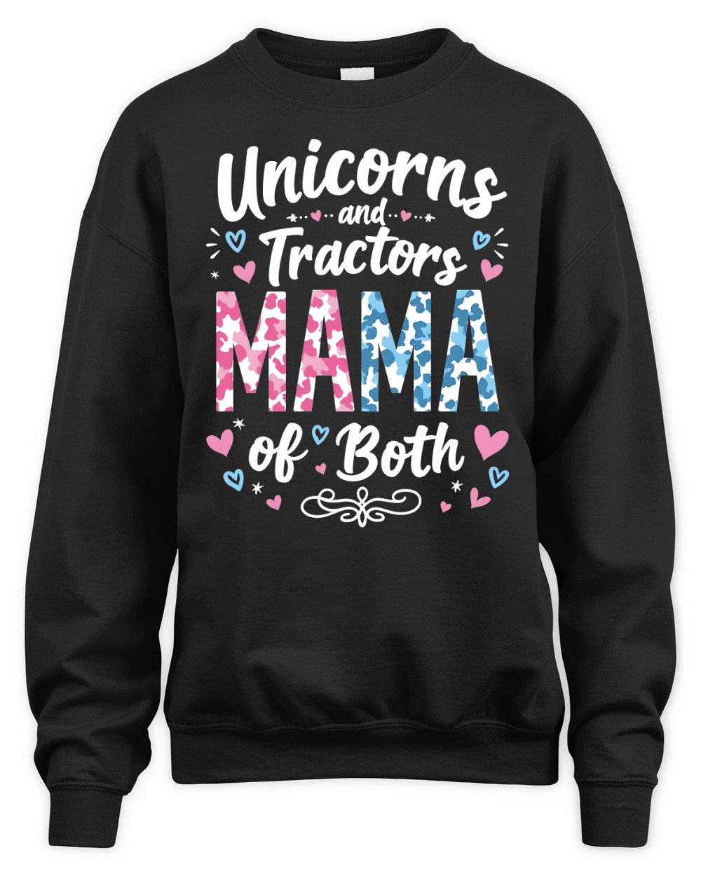 Unicorns and tractors mama of both Unisex Premium Crewneck Sweatshirt