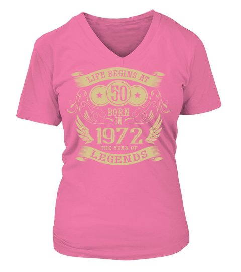 50th Birthday Gifts Vintage 1972 Birthday V-neck T-Shirt Woman