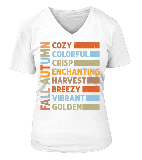 fall autumn cozy colorful crisp enchanting harvest V-neck T-Shirt Woman