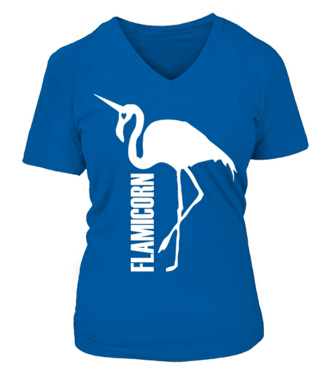 flamingo unicorn hybrid creature hybrids white V-neck T-Shirt Woman