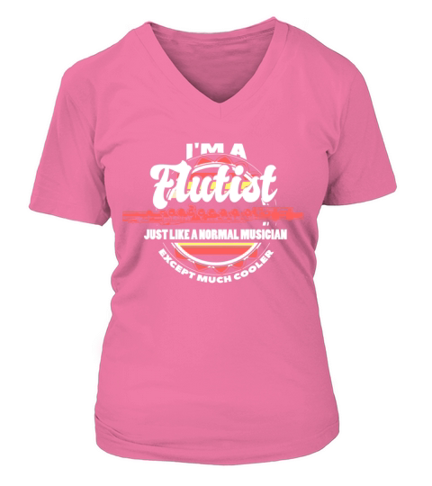 Flute flute player musician Gift V-neck T-Shirt Woman
