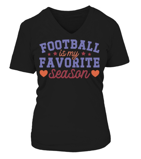 Football Is My Favorite Season color grunge V-neck T-Shirt Woman
