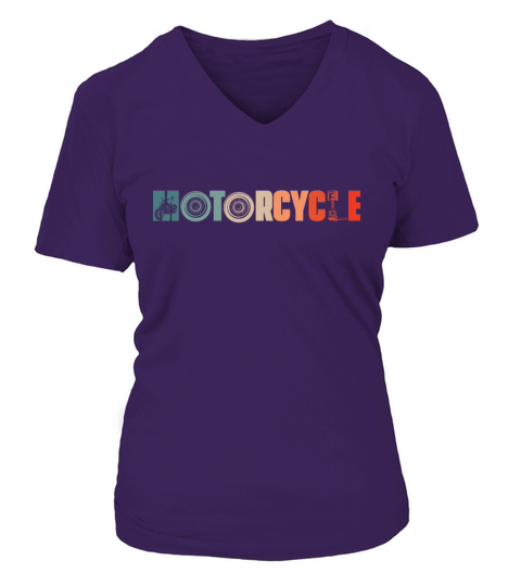 Retro Motorcycle Vintage Motorbike Biker Rider V-neck T-Shirt Woman