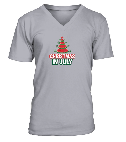 Christmas in July Watermelon Tree V-Neck T-shirt