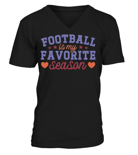 Football Is My Favorite Season color grunge V-Neck T-shirt