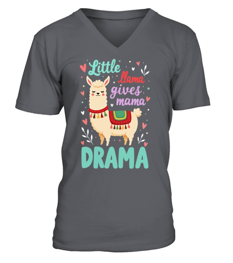 Little llama gives mamma drama V-Neck T-shirt