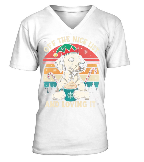 Off the Nice List And Loving It Dalmatian V-Neck T-shirt
