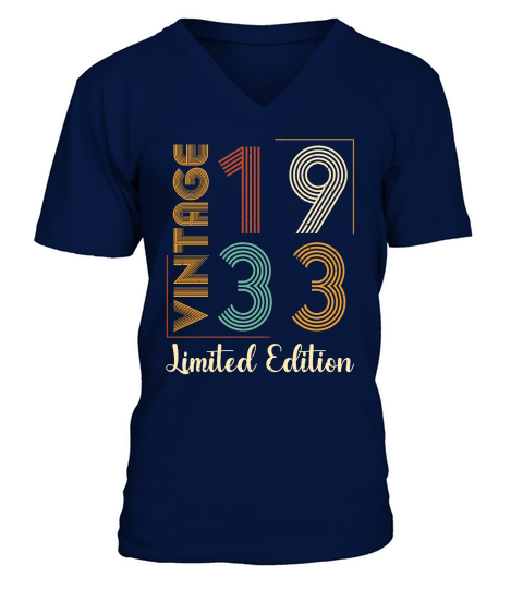 Vintage 1933 Limited Edition Birthday T Shirt Design (1) V-Neck T-shirt