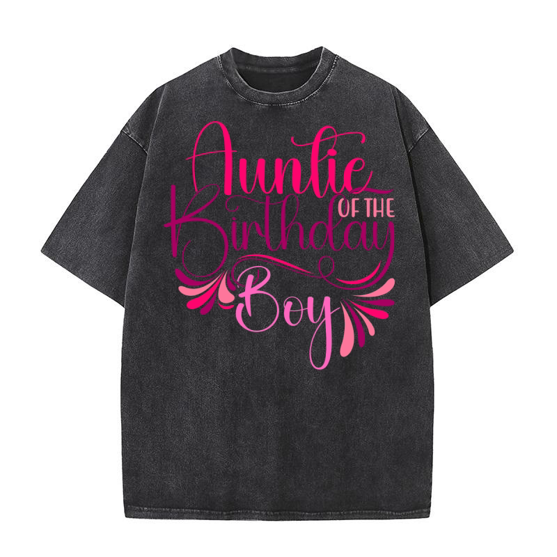 Auntie Of The Birthday Boy 1 Washed T-Shirt