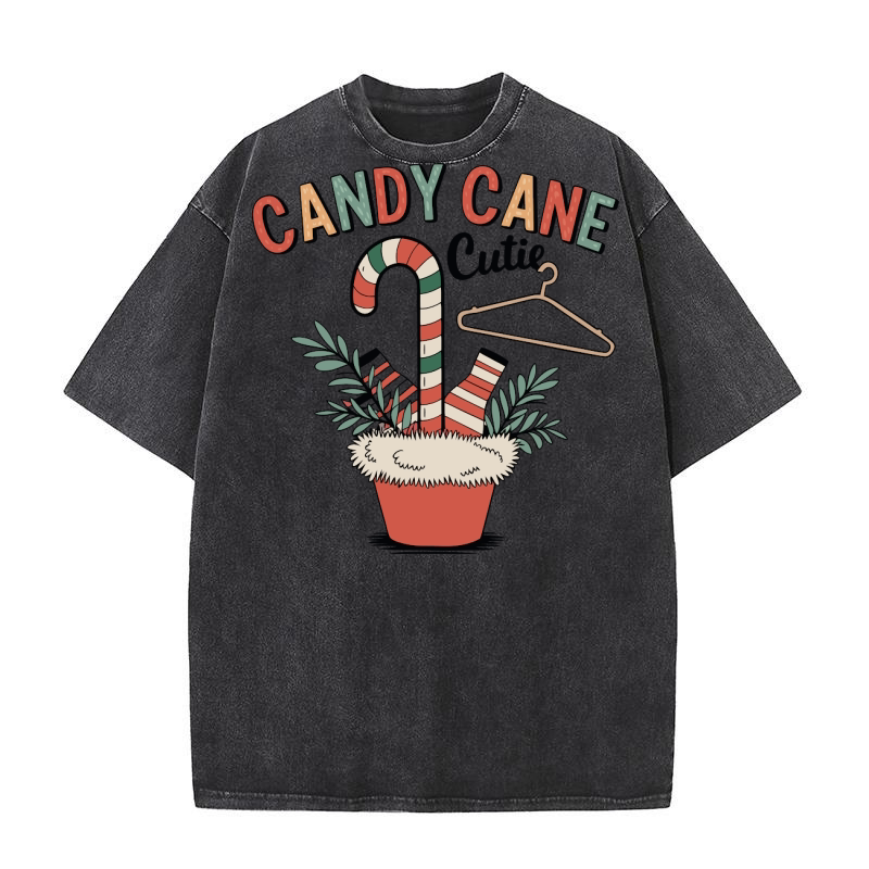 Candy Cane Cutie2 Washed T-Shirt