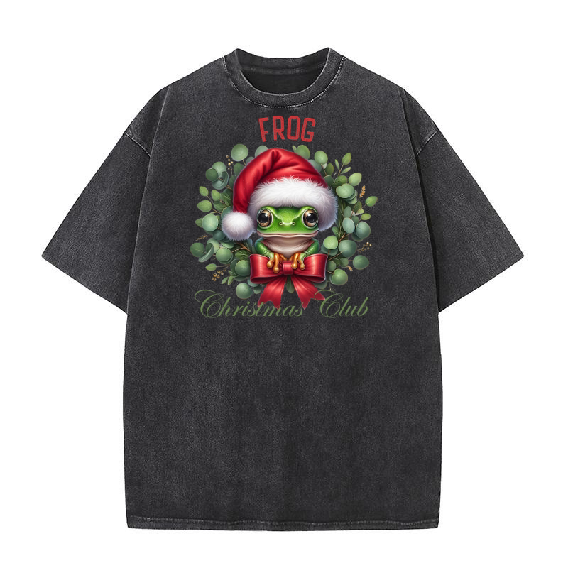 Frog Christmas Club Washed T-Shirt