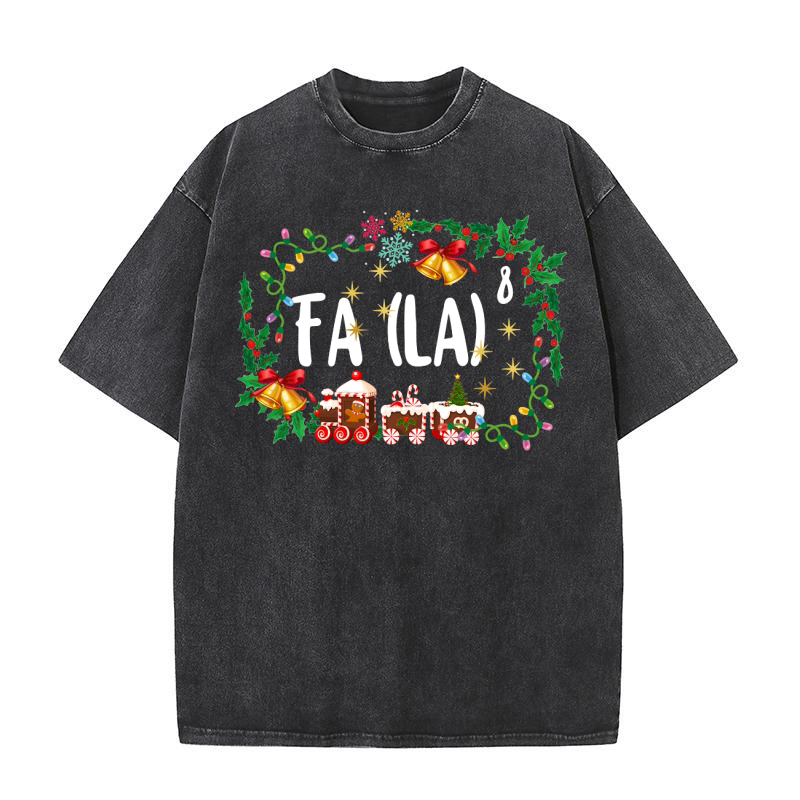 Math Christmas Santa Fa (La) Washed T-Shirt