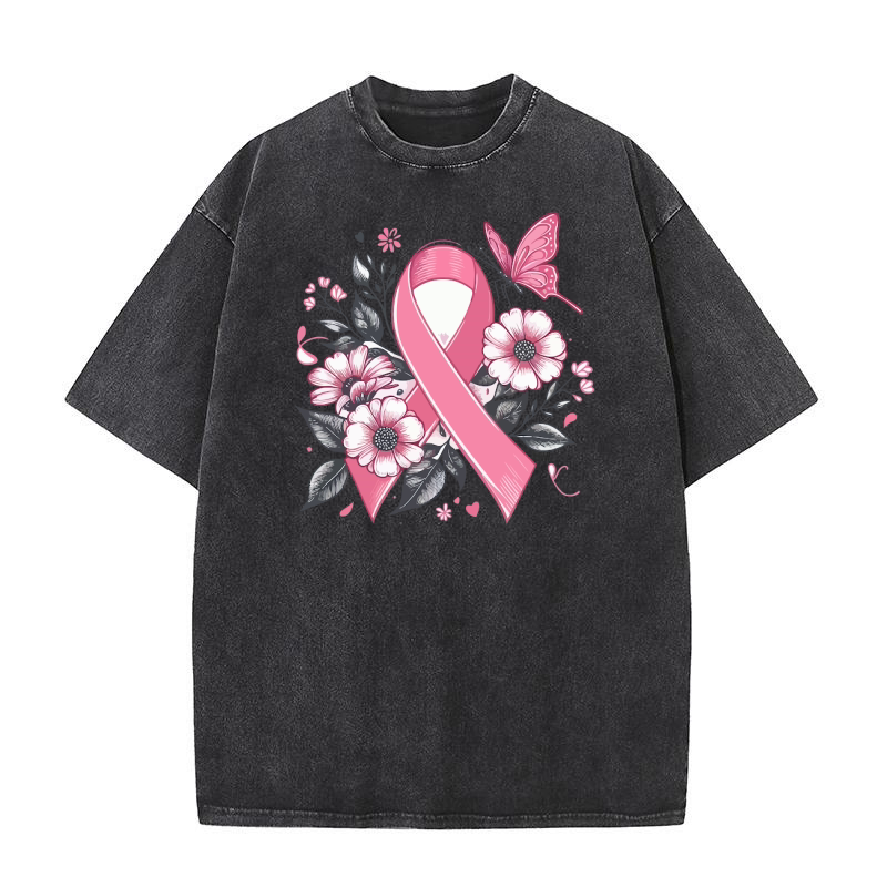 pink ribbon 03 Washed T-Shirt