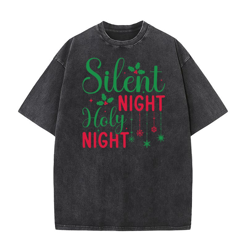 Silent night holy night Washed T-Shirt
