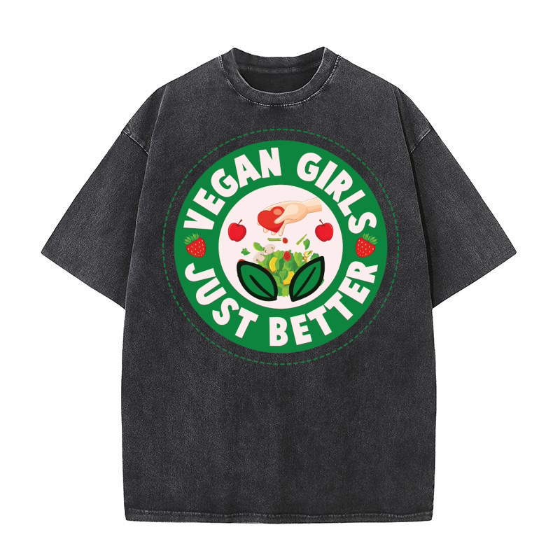Vegan girls just better Washed T-Shirt