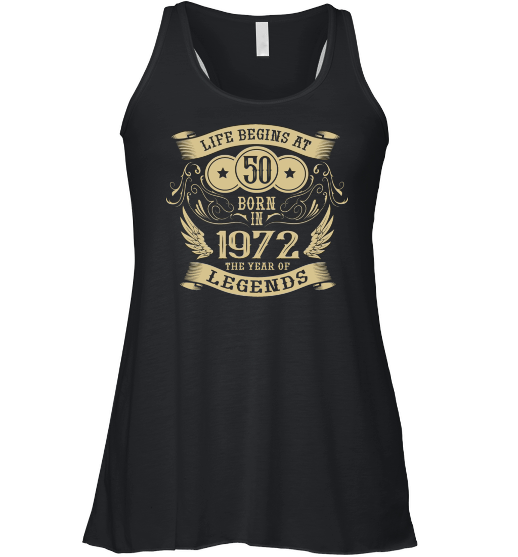 50th Birthday Gifts Vintage 1972 Birthday Women's Flowy Tank Top