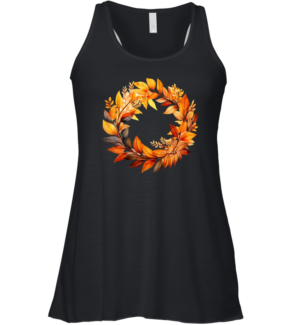 Autumn Fall Floral Frame 03 Women's Flowy Tank Top