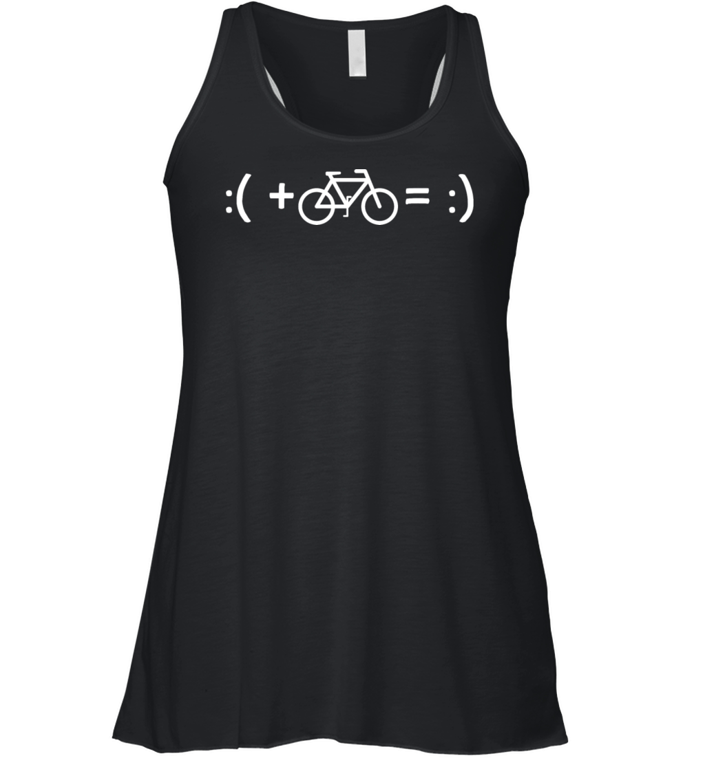 Bicycle Happyness Equation Smile Cycling Bike Idea Women's Flowy Tank Top