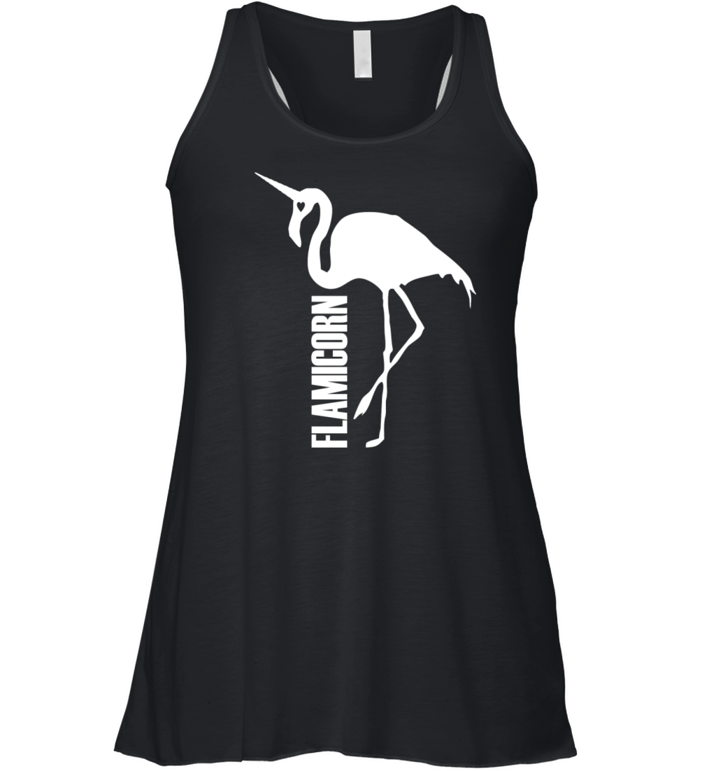 flamingo unicorn hybrid creature hybrids white Women's Flowy Tank Top