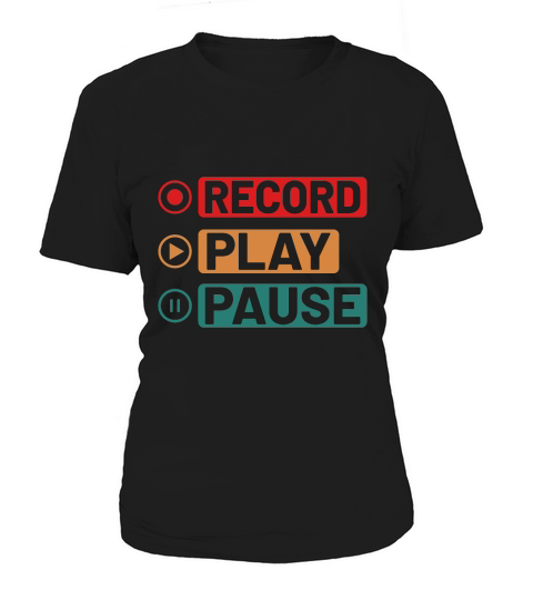 Music Record Play Pause Women's T-Shirt