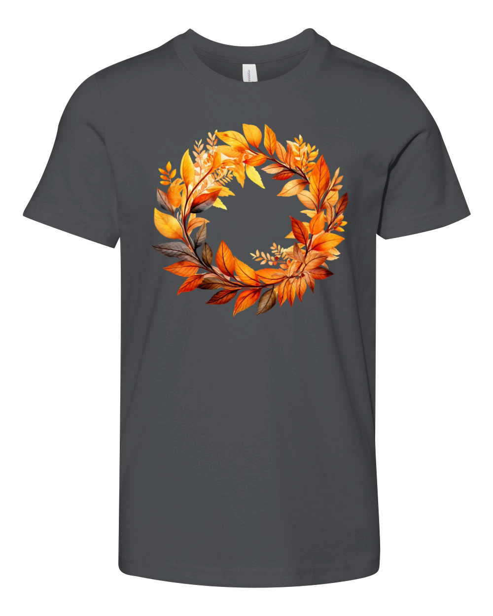 Autumn Fall Floral Frame 03 Youth Unisex Jersey Tee