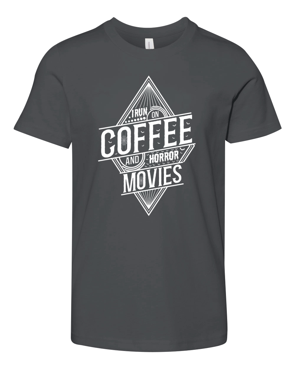 I run on coffef and horror movies 02 Youth Unisex Jersey Tee