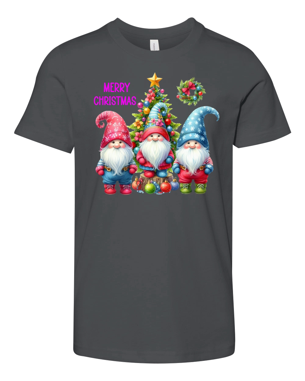Three Gnomes Merry Christmas Youth Unisex Jersey Tee