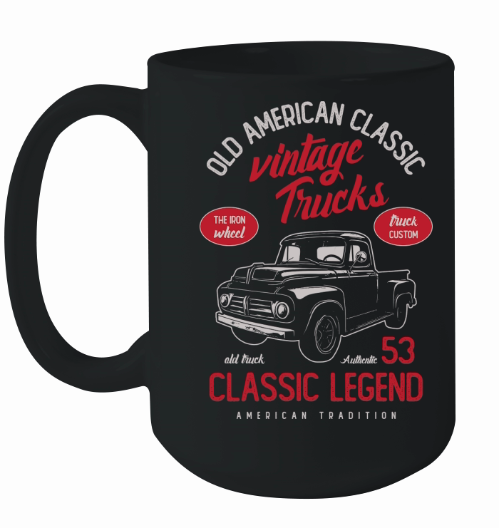 American vintage classic trucks Vector Ceramic Mug