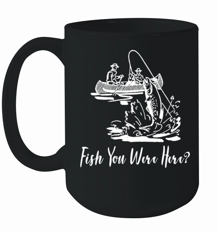 Fish You Were Here Vintage Fishing Kayak Ceramic Mug