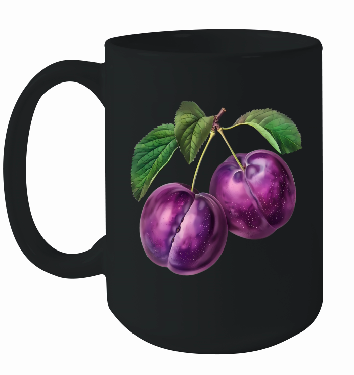 Plums Natures Perfect Snack Vintage Ceramic Mug