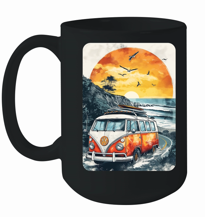 Vintage Van Summer Road Trip Ceramic Mug