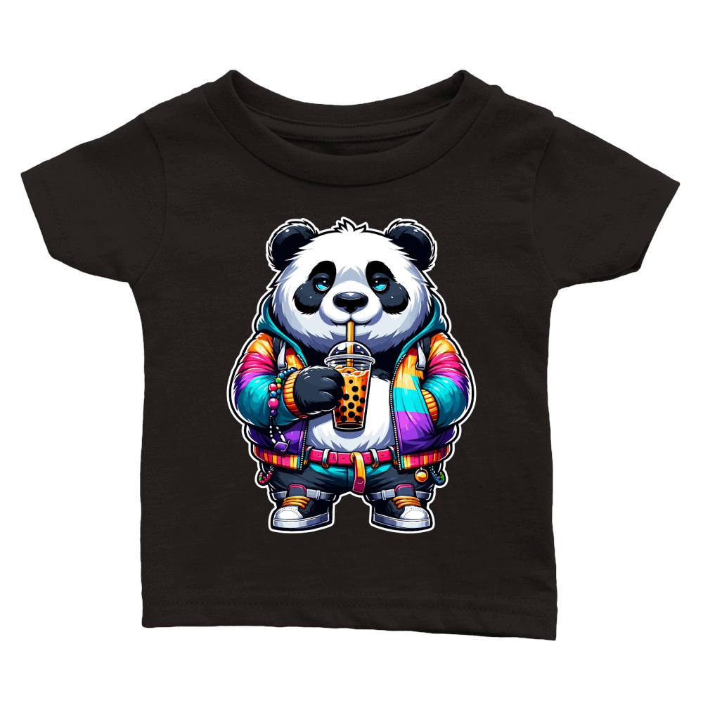 panda BOBA TEA 1 Classic Baby Crewneck T-shirt