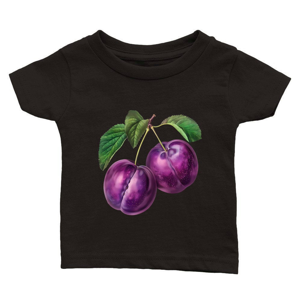 Plums Natures Perfect Snack Vintage Classic Baby Crewneck T-shirt