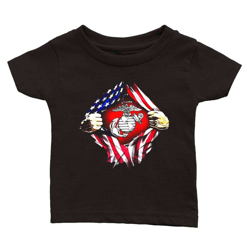 United States Marine Corps American flag Classic Baby Crewneck T-shirt