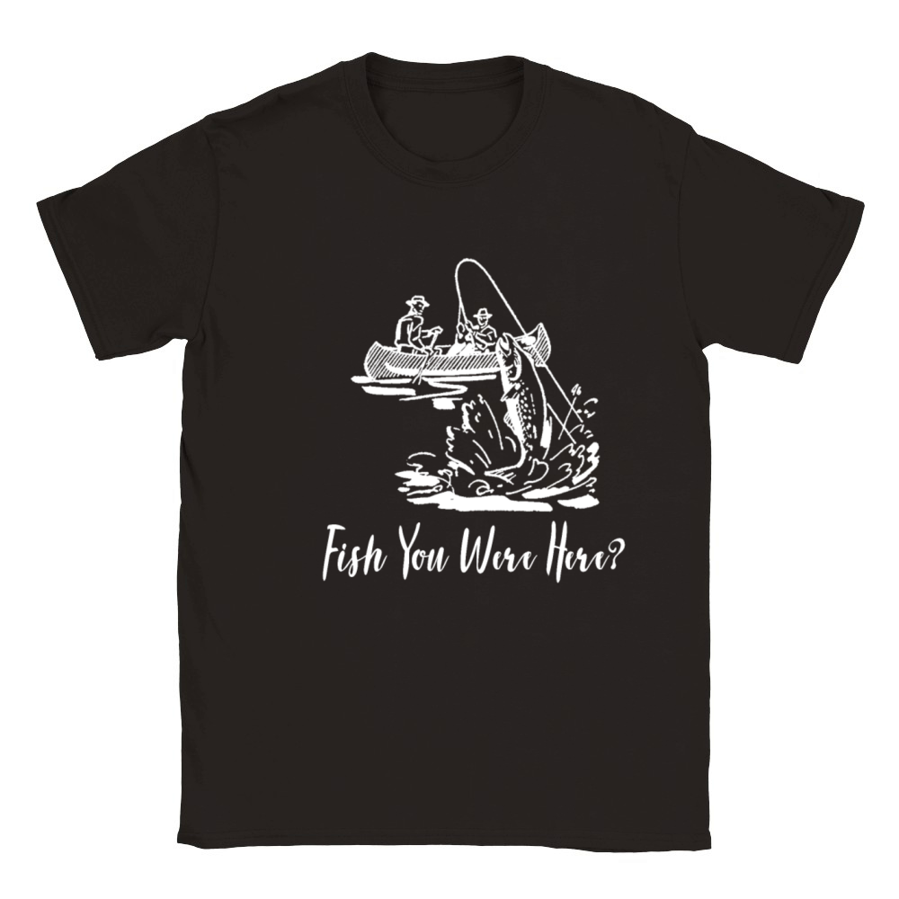 Fish You Were Here Vintage Fishing Kayak Classic Kids Crewneck T-shirt
