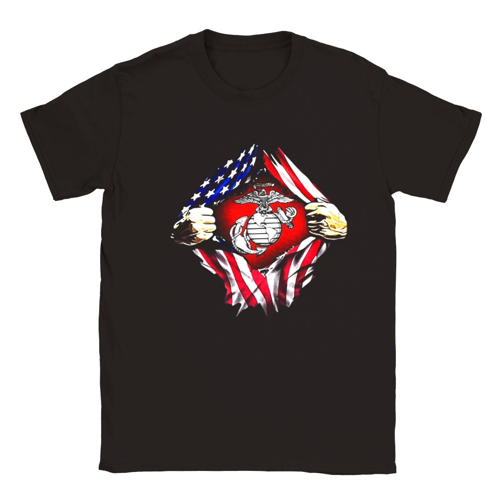 United States Marine Corps American flag Classic Kids Crewneck T-shirt