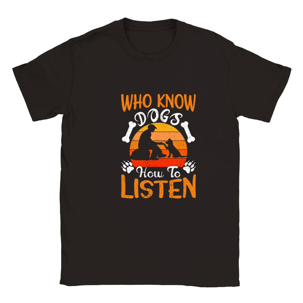 Who know dogs how to listen Classic Kids Crewneck T-shirt